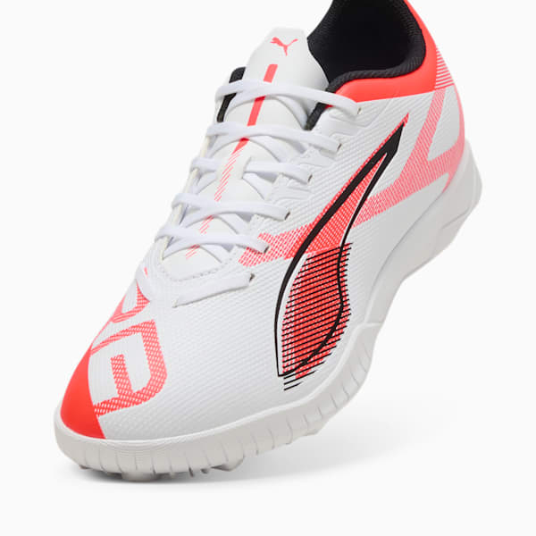ULTRA 5 PLAY TT Football Boots, PUMA White-PUMA Black-Glowing Red, large-ZAF
