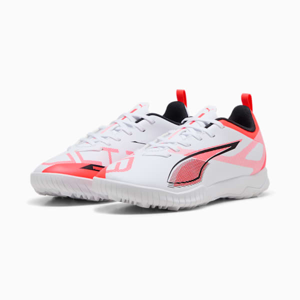 ULTRA 5 PLAY TT Football Boots Youth, PUMA White-PUMA Black-Glowing Red, large-ZAF