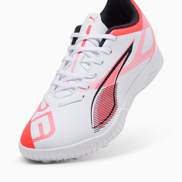 ULTRA 5 PLAY TT Football Boots Youth, PUMA White-PUMA Black-Glowing Red, large-ZAF