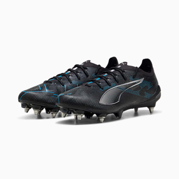 ULTRA 5 ULTIMATE MxSG Football Boots, PUMA Black-PUMA Silver-Bright Aqua, large-ZAF