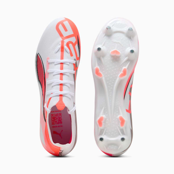 ULTRA 5 MATCH MxSG Football Boots Unisex, PUMA White-PUMA Black-Glowing Red, large-ZAF