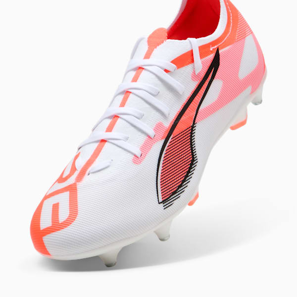 ULTRA 5 MATCH MxSG Football Boots Unisex, PUMA White-PUMA Black-Glowing Red, large-ZAF