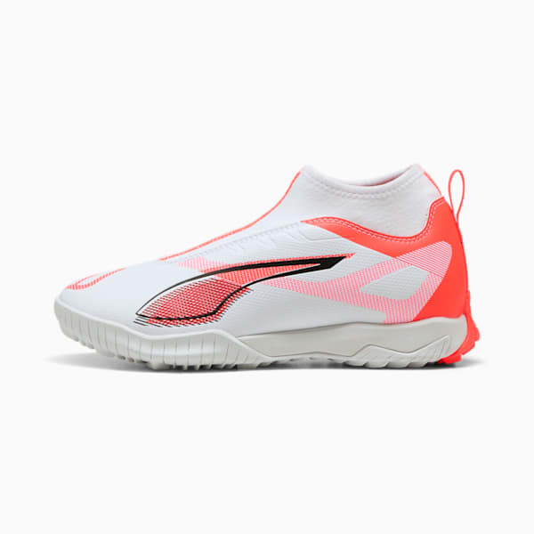 Tacos de fútbol ULTRA 5 MATCH+ TT sin cordones unisex, PUMA White-PUMA Black-Glowing Red, large-MEX