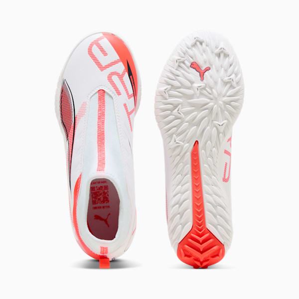 Tacos de fútbol ULTRA 5 MATCH+ TT sin cordones unisex, PUMA White-PUMA Black-Glowing Red, large-MEX