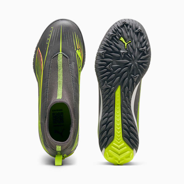 Tacos de fútbol ULTRA 5 MATCH+ TT sin cordones unisex, Matte Aged Silver-Yellow Alert-Puma Aged Silver, large-MEX