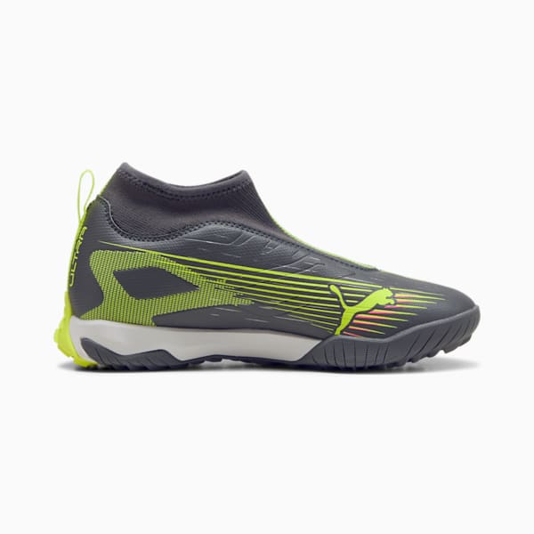 Tacos de fútbol ULTRA 5 MATCH+ TT sin cordones unisex, Matte Aged Silver-Yellow Alert-Puma Aged Silver, large-MEX