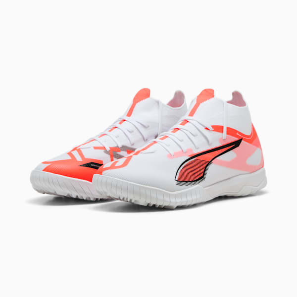 Tacos de fútbol ULTRA 5 MATCH TT, PUMA White-PUMA Black-Glowing Red, large-MEX