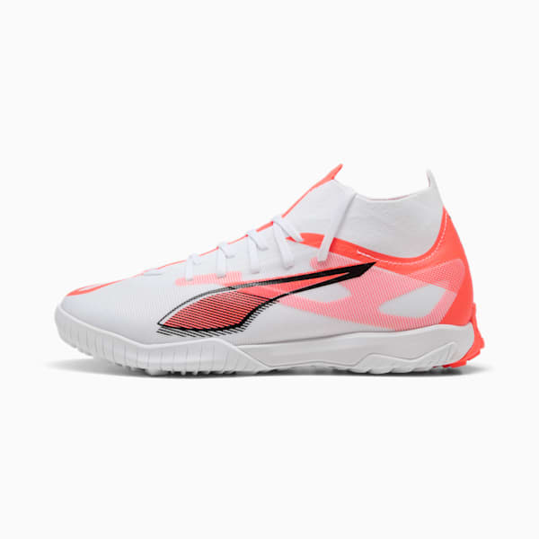 Tacos de fútbol ULTRA 5 MATCH TT, PUMA White-PUMA Black-Glowing Red, large-MEX