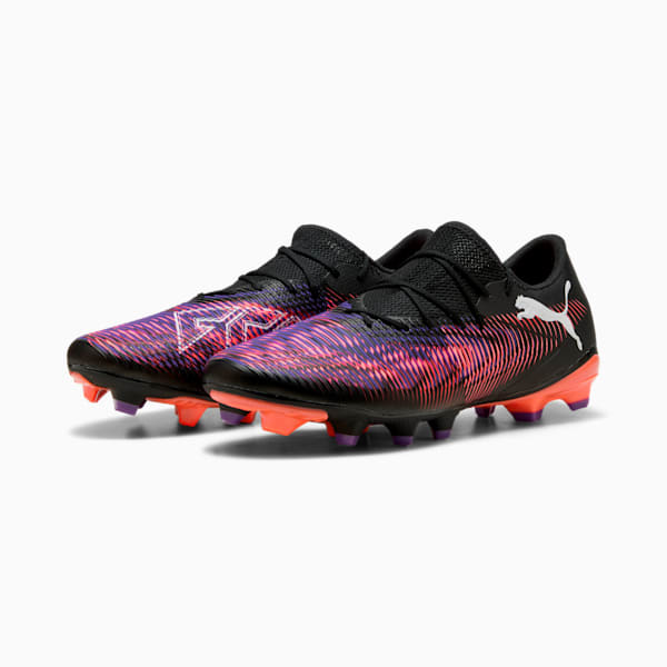 FUTURE 8 MATCH FG/AG Low Football Boots, PUMA Black-PUMA White-Glowing Red, large-MEX