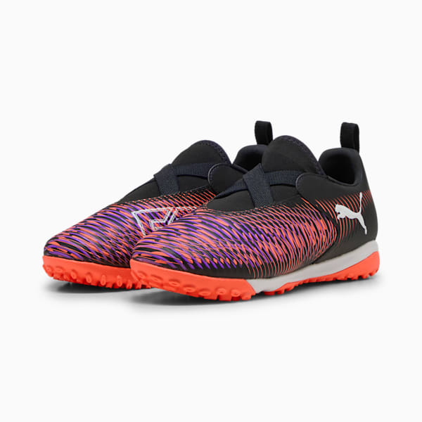 Tacos de fútbol FUTURE 8 MATCH TT + adolescentes sin cordones, PUMA Black-PUMA White-Glowing Red, large-MEX