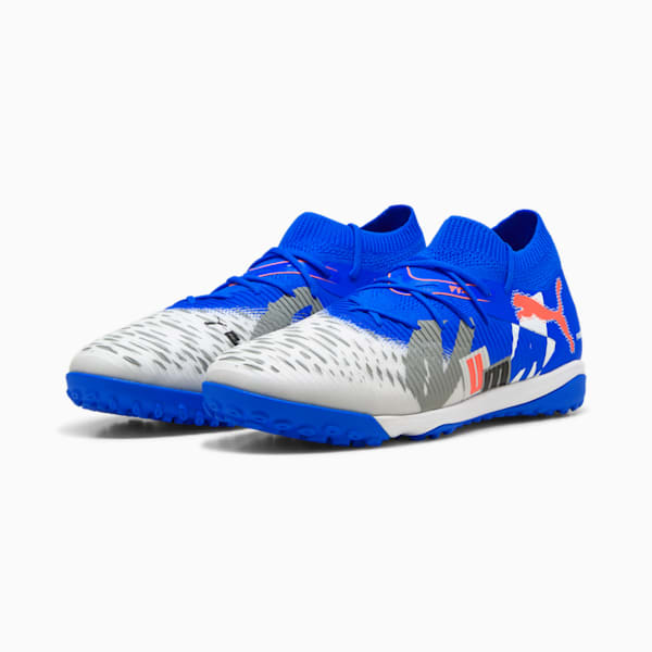 FUTURE 8 MATCH FOREVER TT Football Boots Unisex, PUMA White-Ultra Blue-Feather Gray-PUMA Black-Glowing Red, large-MEX