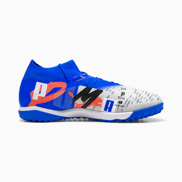 FUTURE 8 MATCH FOREVER TT Football Boots Unisex, PUMA White-Ultra Blue-Feather Gray-PUMA Black-Glowing Red, large-MEX