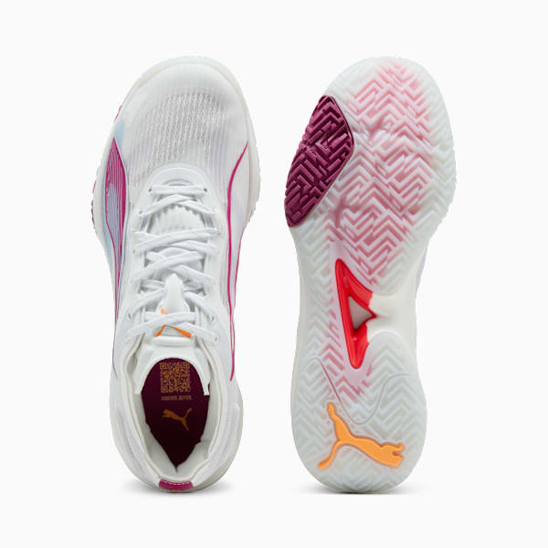 Accelerate NITRO™ SQD 4 Handball Shoes Women, PUMA White-Berry-Lilac Crush-Haute Tropic-Heat Fire, large-ZAF