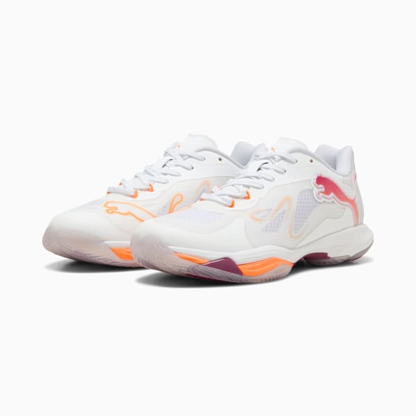 Vantage NITRO™ Handball Shoes Women, PUMA White-Berry-Heat Fire-Lilac Crush, large-ZAF