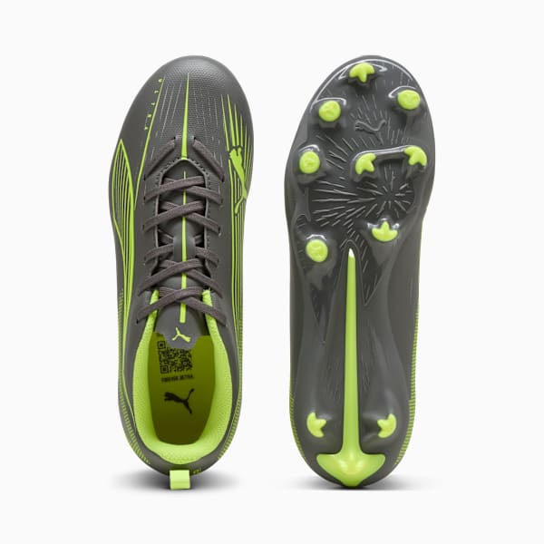 Botines de fútbol ULTRA 5 PLAY FG/AG juvenil, Matte Aged Silver-Yellow Alert-Puma Aged Silver, large-ARG