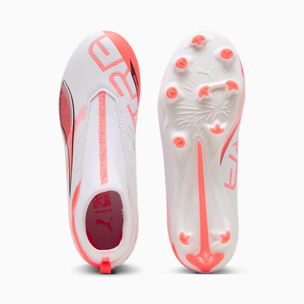Botines de fútbol ULTRA 5 MATCH+ FG/AG juvenil, PUMA White-PUMA Black-Glowing Red, large-ARG
