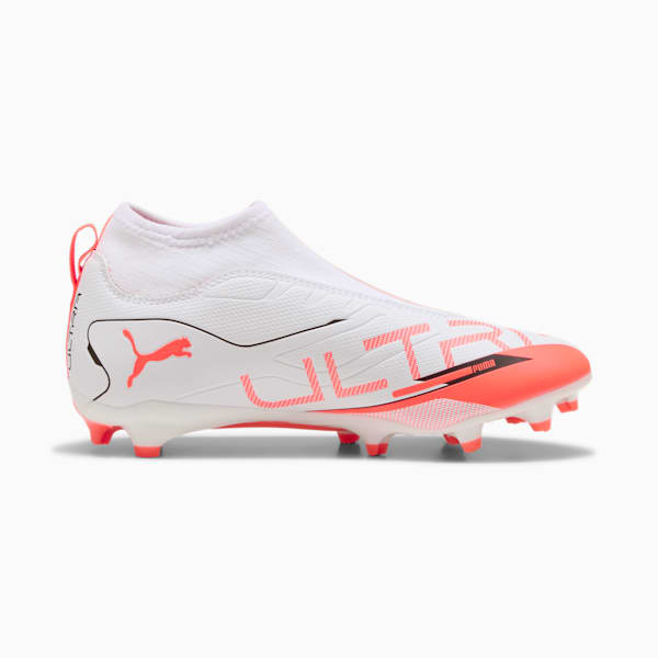 Botines de fútbol ULTRA 5 MATCH+ FG/AG juvenil, PUMA White-PUMA Black-Glowing Red, large-ARG