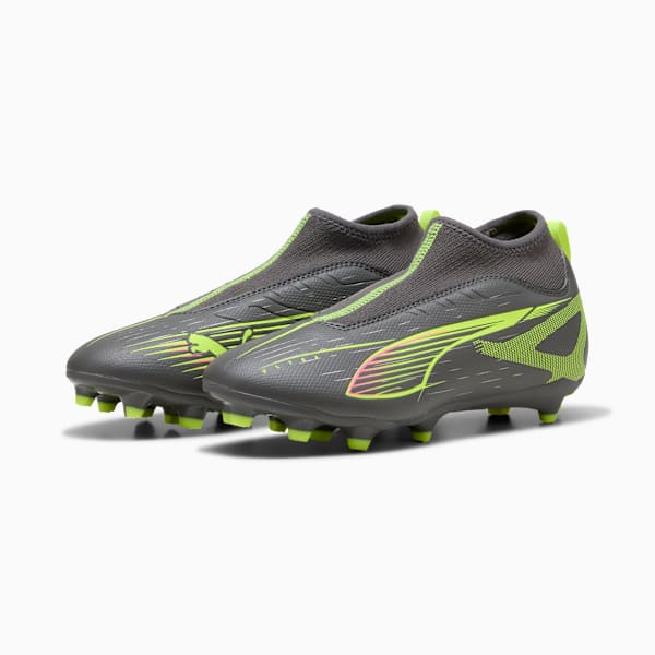 Botines de fútbol ULTRA 5 MATCH+ FG/AG juvenil, Matte Aged Silver-Yellow Alert-Puma Aged Silver, large-ARG