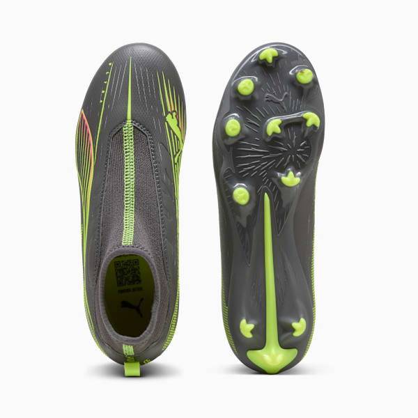 Botines de fútbol ULTRA 5 MATCH+ FG/AG juvenil, Matte Aged Silver-Yellow Alert-Puma Aged Silver, large-ARG