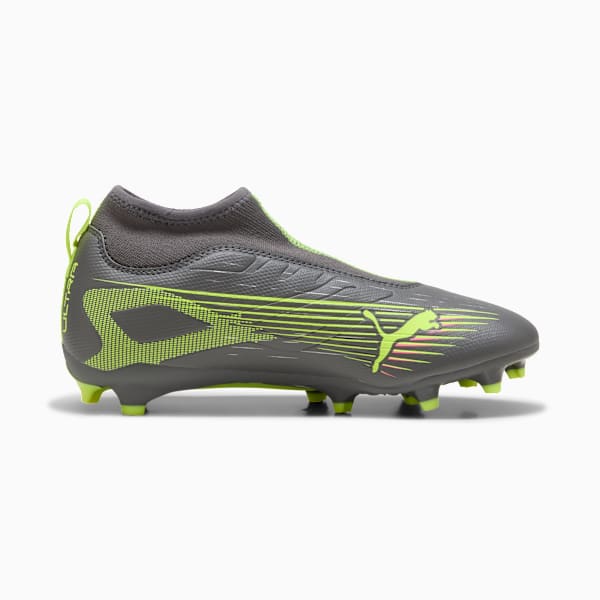 Botines de fútbol ULTRA 5 MATCH+ FG/AG juvenil, Matte Aged Silver-Yellow Alert-Puma Aged Silver, large-ARG