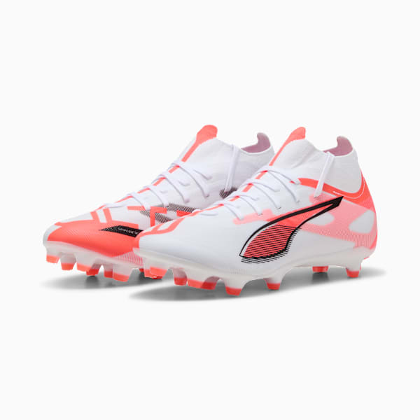 Botines de fútbol ULTRA 5 MATCH+ FG/AG para mujer, PUMA White-PUMA Black-Glowing Red, large-ARG