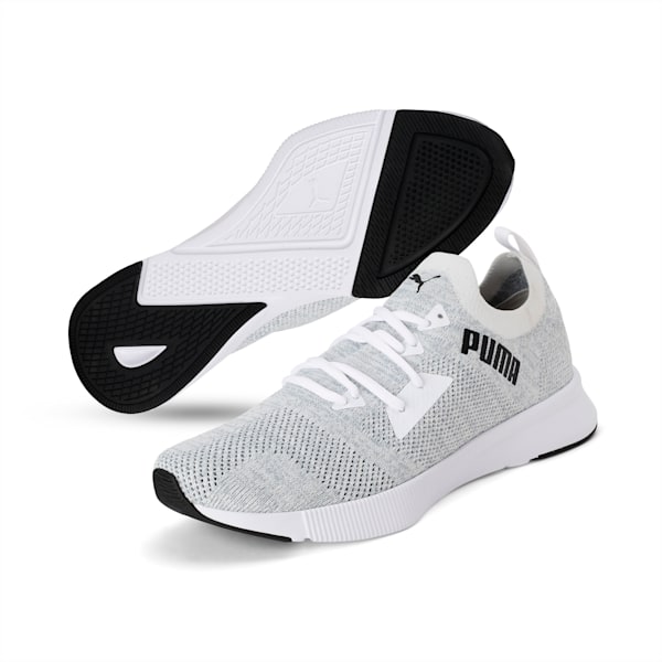 Flyer Runner Engineered Knit Men's Running Shoes, Puma White-Quarry-Puma Black, large-ZAF