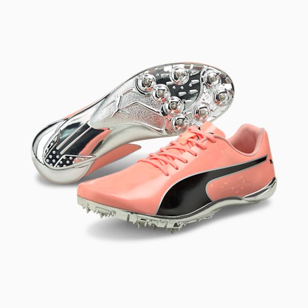 evoSPEED Electric 10 Track and Field Shoes, Elektro Peach-Puma Black-Puma Silver, large-ZAF