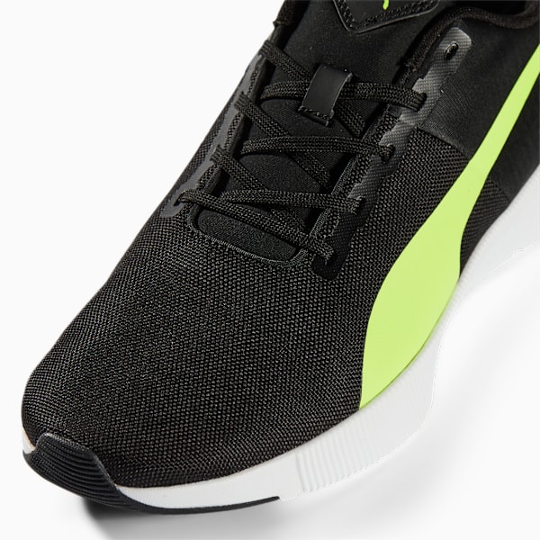 FLYER Runner Mesh Running Shoes, Puma Black-Lime Squeeze, large-MEX