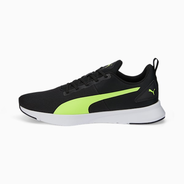 FLYER Runner Mesh Running Shoes, Puma Black-Lime Squeeze, large-MEX