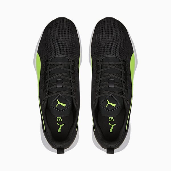 FLYER Runner Mesh Running Shoes, Puma Black-Lime Squeeze, large-MEX