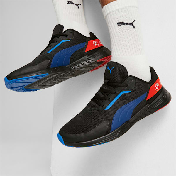 BMW M Motorsport Tiburion Logo Motorsport Sneakers, PUMA Black-Pro Blue-Pop Red, large-ZAF
