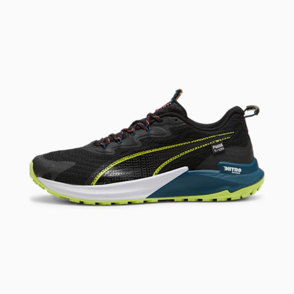 Fast-Trac NITRO 2 Men's Trail Running Shoes, PUMA Black-Lime Pow-Ocean Tropic, large-ZAF