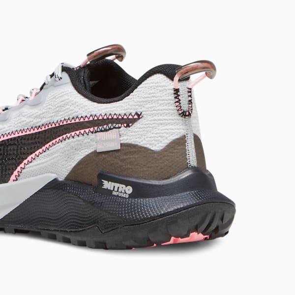 Zapatillas de trail running Fast-Trac NITRO 2 para mujer, Ash Gray-PUMA Black-Koral Ice, large-ARG