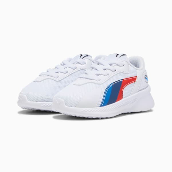 Tenis para conducir BMW M Motorsport Lilburion Infantiles pequeños, PUMA White-Cool Cobalt-Pop Red, large-MEX