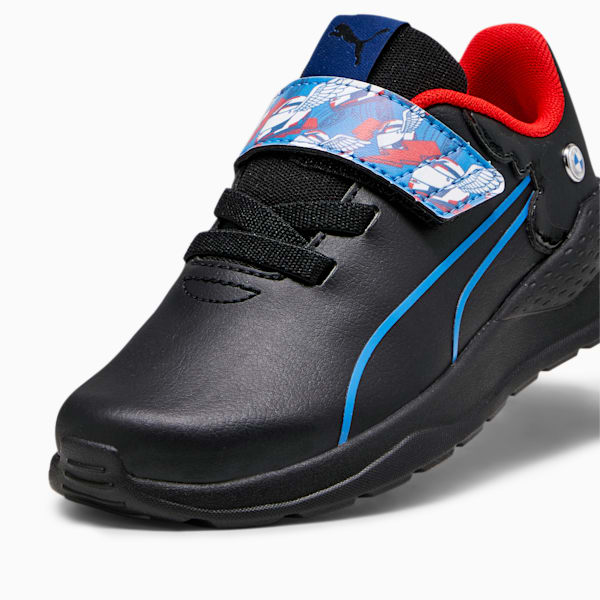 BMW M Motorsport Anzarun Kids' Driving Shoes, PUMA Black-Cool Cobalt, large-ZAF