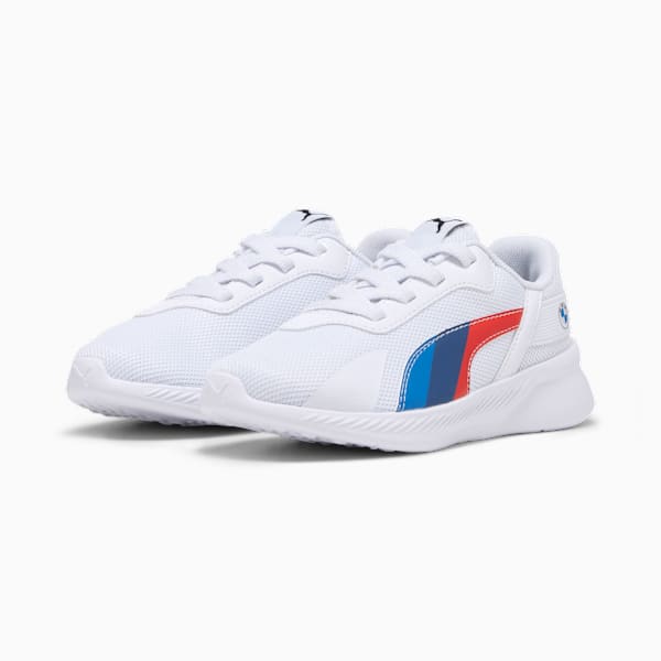 Tenis para conducir BMW M Motorsport Lilburion Infantiles, PUMA White-Cool Cobalt-Pop Red, large-MEX