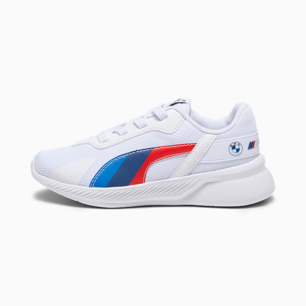 Tenis para conducir BMW M Motorsport Lilburion Infantiles, PUMA White-Cool Cobalt-Pop Red, large-MEX