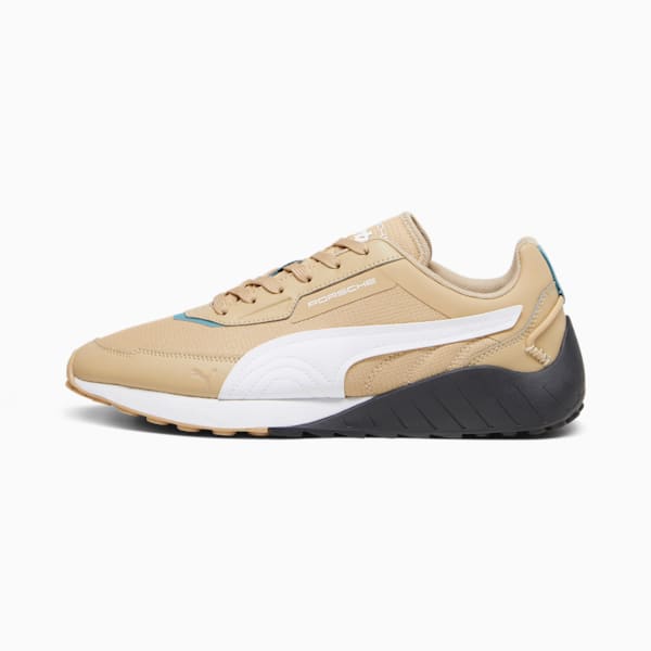 Porsche Legacy SPEEDFUSION Driving Shoes, Sand Dune-PUMA White-PUMA Black, large-ZAF