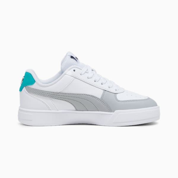 Mercedes-AMG PETRONAS Caven Youth Sneakers, PUMA White-Mercedes Team Silver-Spectra Green, large-ZAF