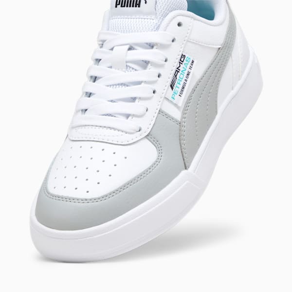 Mercedes-AMG PETRONAS Caven Youth Sneakers, PUMA White-Mercedes Team Silver-Spectra Green, large-ZAF