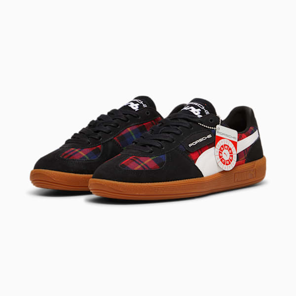 PUMA x PORSCHE LEGACY Palermo Tartan Sneakers Unisex, PUMA Black-PUMA White, large-ZAF