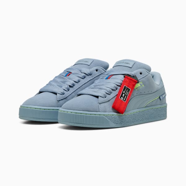 BMW M Motorsport Suede XL Sneakers, Blue Wash-Fast Yellow, large-ZAF