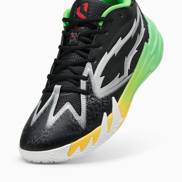 PUMA x 2K Scoot Zeros Basketball Shoes, PUMA Black-Fluo Green, large-ZAF