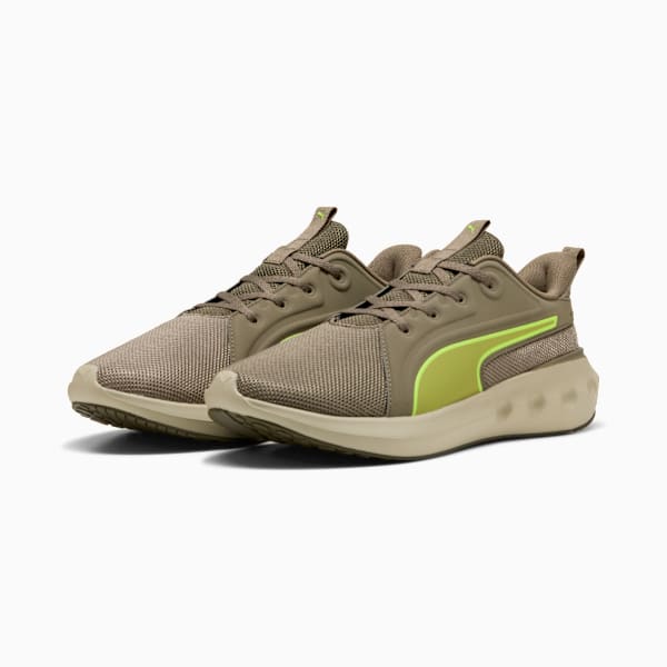 SOFTRIDE Carson Running Shoes, Velvet Moss-Loden Green-Yellow Alert, large-ZAF