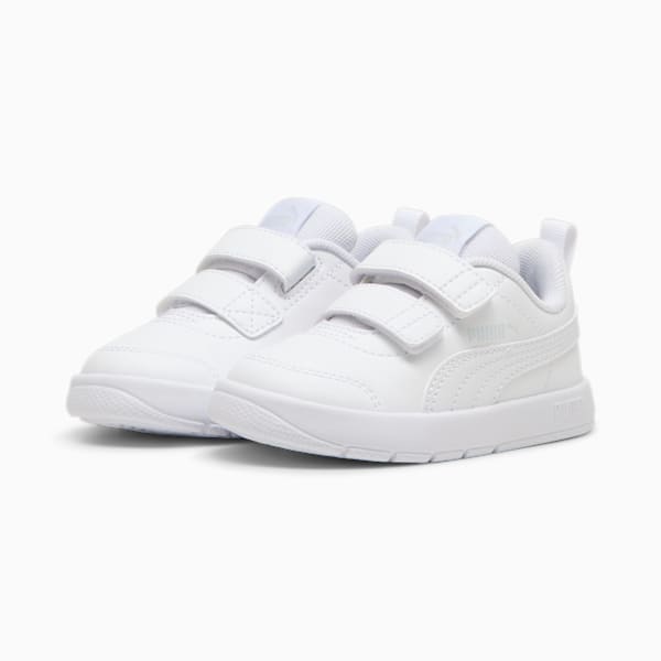 Tenis Courtflex V3 para niños pequeños, PUMA White-PUMA White-Silver Mist, large-MEX