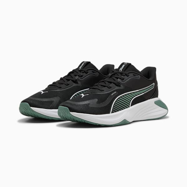 PWR Hybrid Training Shoes, PUMA Black-Green Moon-PUMA White, large-ZAF