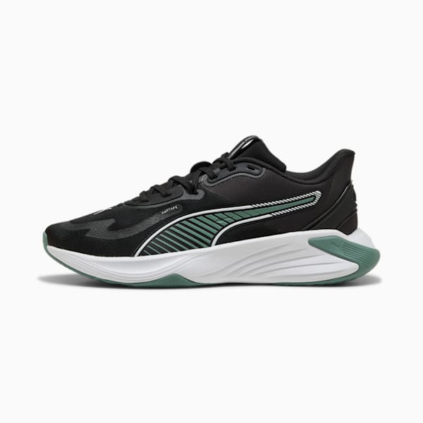 PWR Hybrid Training Shoes, PUMA Black-Green Moon-PUMA White, large-ZAF