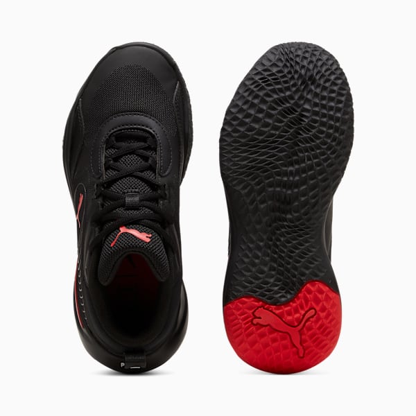 Playmaker Pro Basketball Shoes Youth, PUMA Black-For All Time Red, large-MEX