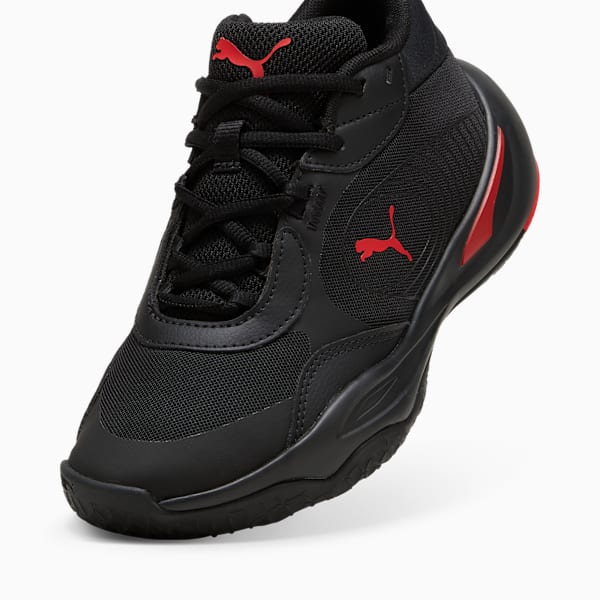 Playmaker Pro Basketball Shoes Youth, PUMA Black-For All Time Red, large-MEX