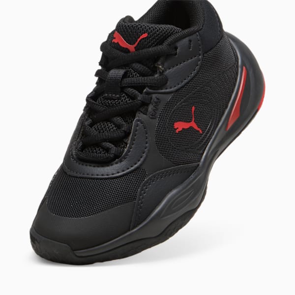 Tenis ñiños basquet Playmaker Pro, PUMA Black-For All Time Red, large-MEX